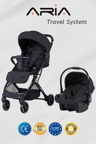 Prego Aria Tek Elle Katlanır Kabin Boy Travel Sistem Bebek Arabası