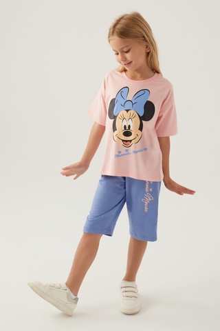Minnie Mouse Smile Somon Kız Çocuk Kapri Takım 5274-42767 Somon