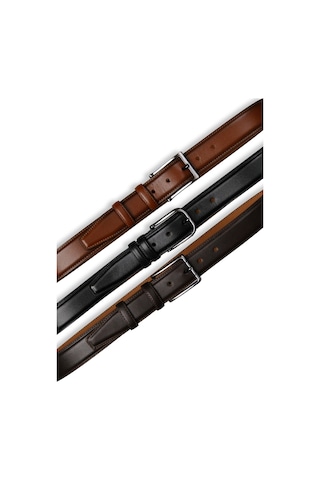 Mft Leather Hakiki Deri Erkek Kemer Dikişli, 3,5cm, Taba 7456 Taba