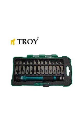 Troy 21604 Hobi Maket Bıçağı Seti, 14 Parça Taşıma Kutulu