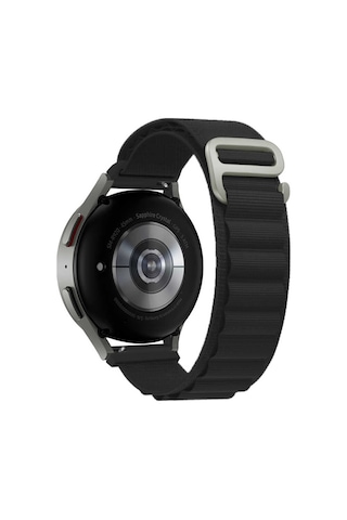 Galaxy Watch 42mm Uyumlu Krd-74 20mm Hasır Zore Kordon-siyah