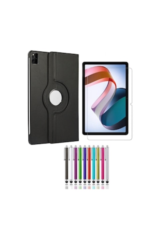 Xiaomi Redmi Pad 10.6 Uyumlu 360 Dönebilen Tablet Kılıfı Kalem Ekran Koruyucu 3lü Set Kılıf