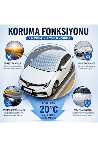 Gard Oto Araç Oto Araba Branda Ön Ve Tavan Yarım Branda Güneş Buz Kar Ve Dolu Koruyucu Örtü Güneşlik Universal