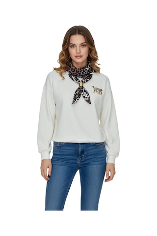 Baglan Kadın Spor Sıfıryaka Sweatshirt Fular Lı Bgl-st05062 Krem