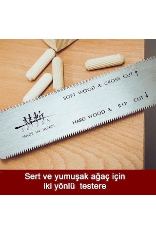 Suızan 2500 Mini Ryoba Japon Testere 15 Cm Ahşap Saplı