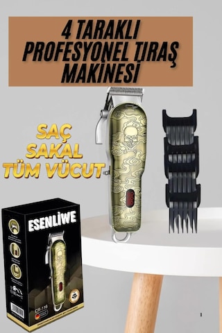 Profesyonel Kuru Kafa Desenli Daling Şarjlı Berber Tıraş Makinesi