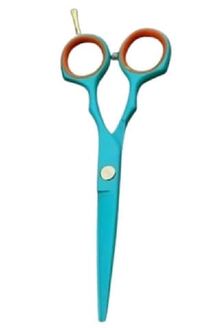 Çubuklu Turkuaz Düz Uçlu Saç Kesim Makası 6 İnç