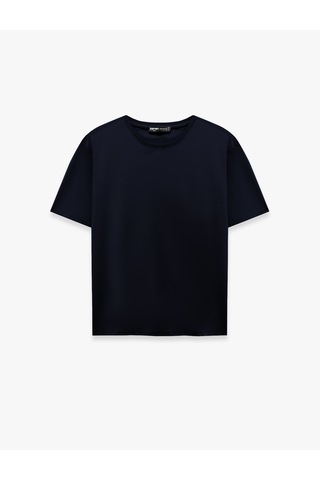 Koton Pamuklu Regular Fit Bisiklet Yaka Kısa Kollu Basic Tişört Lacivert 6sam10429mk