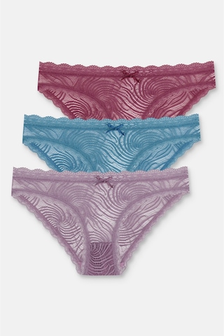 Suwen 3'lü Dantelli Normal Bel Slip Külot None
