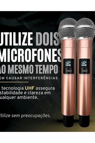 Nm-store Profesyonel Çiftli Kablosuz Mikrofon Seti Karaoke Şarj Edilebilir 50 Metre Mesafe Rose
