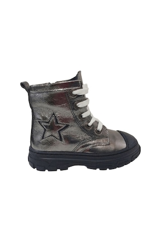 Ortopedikal 1001 Ridente Platin Yıldızlı Patik Kız Çocuk Bot % 100 Deri Bağcık Ve Fermuarlı Platin