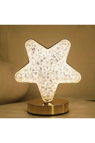 Usb Şarjlı Dokunmatik 3 Modlu Masa Üstü Yıldızlı Şarjlı Gece Lambası-1912 Çok Renkli
