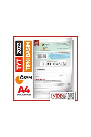 2023 YKS-TYT (SAY-TM-SÖZ) ÖSYM Birebir Tıpkı Basım Türkiye Geneli Çözümlü Çıkmış Soru Kitapçığı