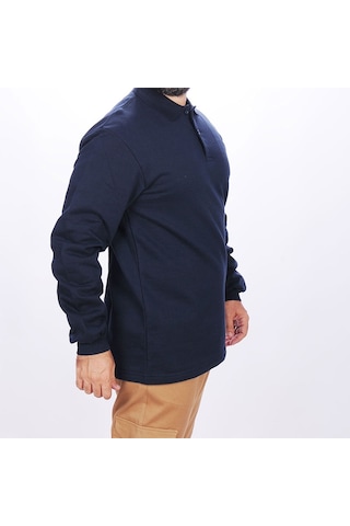 Sweatshirt 2 İplik Polo Yaka Lacivert