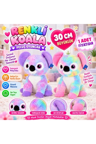 Storeşahin Peluş 30 Cm Renkli Koala Adet Fiyatıdır Shn0720 Çok Renkli