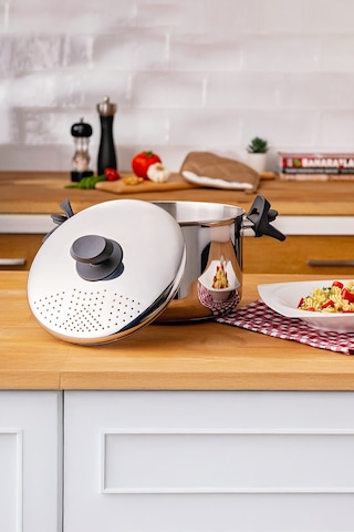 Emsan Azur Çelik Makarna Tenceresi Gümüş