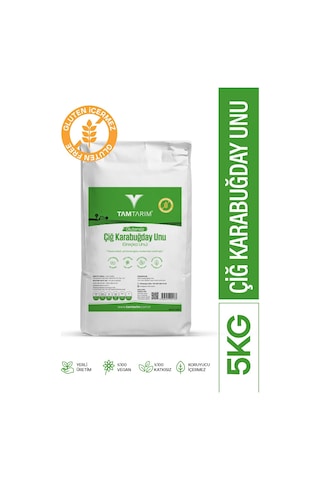 Tam Tarım Glutensiz Çiğ Karabuğday Unu 5 KG