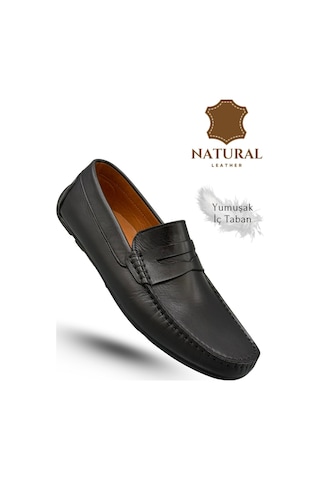 Sermoda Erkek Loafer - Hakiki Deri Rok Loafer Erkek Ayakkabı Siyah