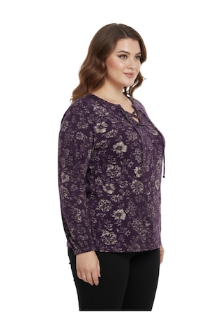 Wearon Kadın Yumoş Yaka Bağcıklı Modelli Bluz Bgl-st05137 Mürdüm