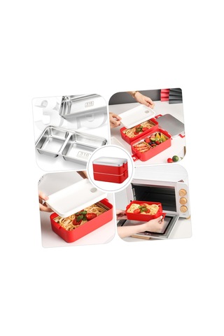 Çocuklar İçin Çift Katmanlı Yalıtımlı Öğle Yemeği Kutusu Bento Öğle Yemeği Kutusu Kapları Paslanmaz Çelik Kaplar Öğle Yemeği Kutusu Çok Renkli