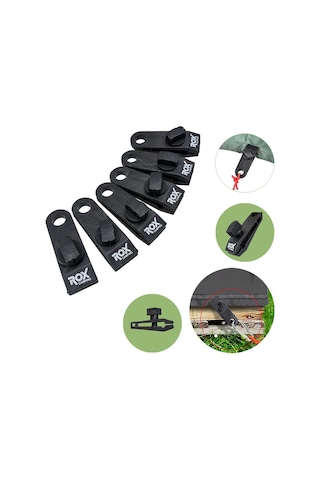 Rox Camping 0113 Abs Tarp Kamp Çadır Tente Branda Klipsi - 6  Adet Siyah