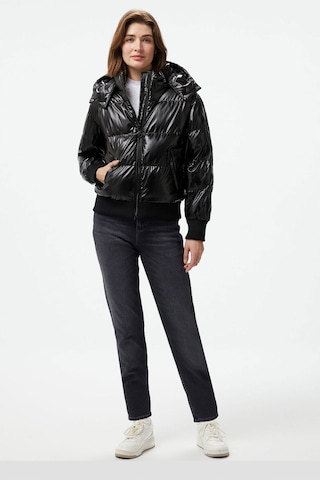 Guess Bice Poly Metallic Coated Kadın Mont Siyah
