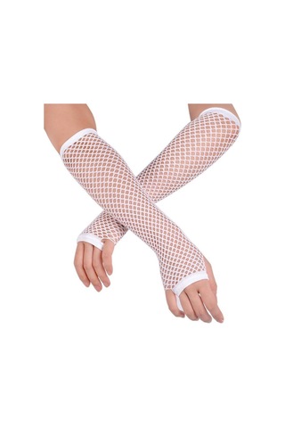 Uzun Fileli & Örgü Eldiven 1 Çift Çok Renkli