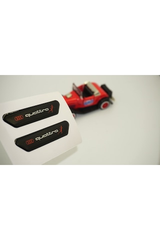 Audi Quattro Gecko Logo Çamurluk Yanı ve Ayna Metalize Damla Dese