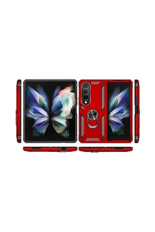 Samsung Uyumlu Galaxy Z Fold 4 Kılıf Zore Vega Kapak Kırmızı