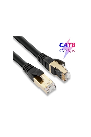 Network Kablo - Cat. 8 - Siyah - 1 Metre
