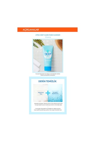Missha A'PIEU Deep Clean Sertleşmiş Ciltler için Nemlendirici Yüz Yıkama Köpüğü 130 ML