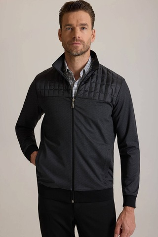 Ysf Erkek Siyah Fermuarlı Desenli Sweatshirt