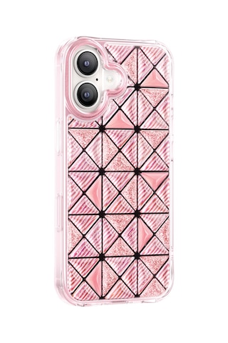 İphone 17 Uyumlu Kılıf 3d Buz Blok Desenli Zore Paris Kairo Tpu Kapak Pembe
