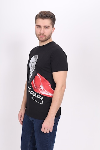 Toontoy Unisex Atatürk Baskılı Tişört 23093 Siyah