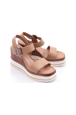 Dgn 400-24170 Kadin Mega Kalin Taban Sandalet Capıcıno