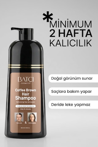 Batçı Beyaz Saçlar İçin Koyu Kahve Anında Etkili Saç Boyası Şampuan 350 ML