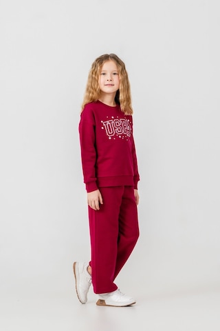 U.S. Polo Assn. Kız Çocuk Baskılı Bordo Uzun Kol Eşofman Takımı Us2718-c-v2 Us2718-c-v2