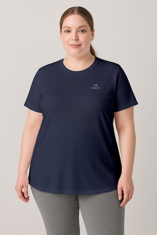 Tommylife Rahat Form 3lü Paket Siyah-indigo-koyu Gri Battal Kadın T-shirt - 97308 Mavi - Gri