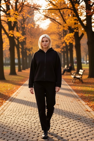 Benerly Kadın Kapüşonlu Düşük Kol Oversize Crop Sweatshirt Fonksiyonel Da siyah