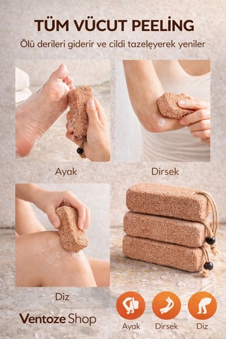 4 Adet Doğal Ponza Taşı Seti Selülit Karşıtı Ve Batık Giderici Vücut Peeling Topuk Taşı Çok Renkli