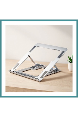 Trendexa Katlanabilir Alüminyum Laptop Stand 6 Açılı Gümüş Mac