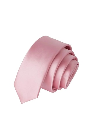 Mood Agenda Erkek Saten İnce 4 Cm Kravat Pembe