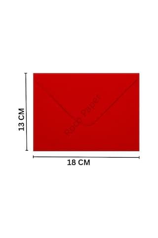 50 Adet Kırmızı Davetiye Zarfı, Dayanıklı Mat Tebrik Kartı Ve Mektup Zarfı Seti, 13x18 Cm - 140 Gr