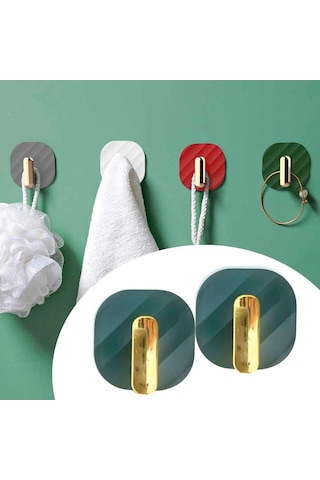 2li Yapışkanlı Retro Askılık Dolap Kapak Kulpu Yeşil Bx40 Renkli