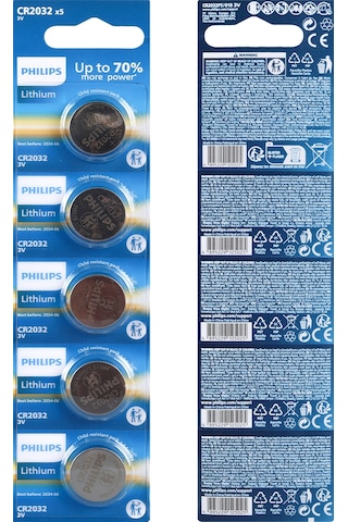 Philips Cr2032 3v Lityum Mini Düğme Para Pil Blister 5'lı Paket
