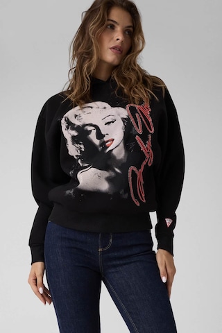Guess Hooded Baskılı Siyah Kadın Sweatshirt W6bq18k6664-jblk
