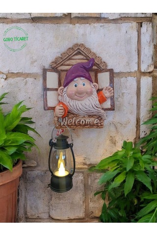 Fenerli Welcome Cücesi Dekoratif Kapı Ve Duvar Süsü Mor
