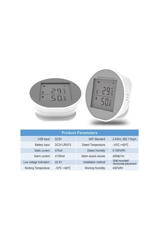 Xianwen Akıllı Wifi Sıcaklık Nem Monitörü Kablosuz Sıcaklık Nem