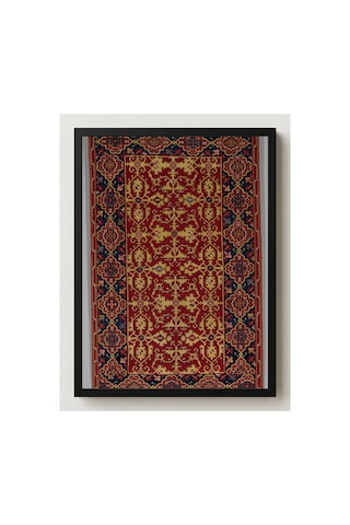 Anonim Lotto Desenli Klasik Türk Halısı Çerçevesiz Poster 21x30 Cm A4 Geometrik Desen Etnik