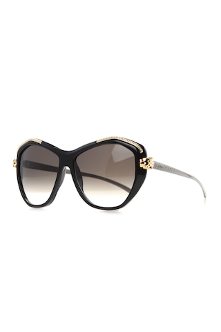 Cartier Panthere Dark Brown Cat Eye Polarize Kahverengi Kadın Güneş Gözlüğü T8201076 Kahverengi - Siyah